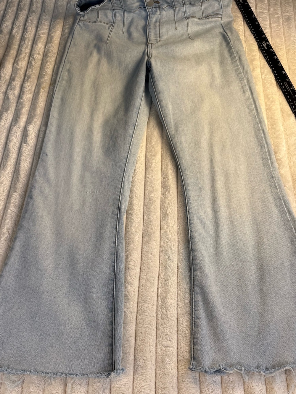 Altar'd State High Rise Flare Raw Hem Jeans Women Size 30 - Picture 7 of 9